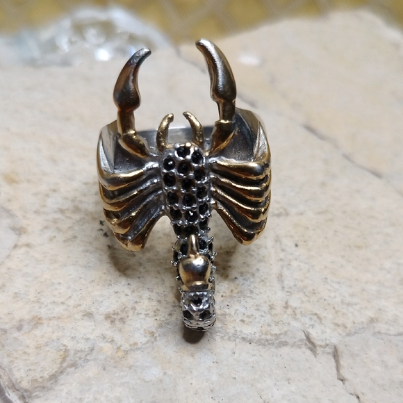 Gold and Sterling Silver Scorpion Ring